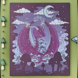 Mushroom Dragon Canvas Wall Art (EB Exclusive), NWT